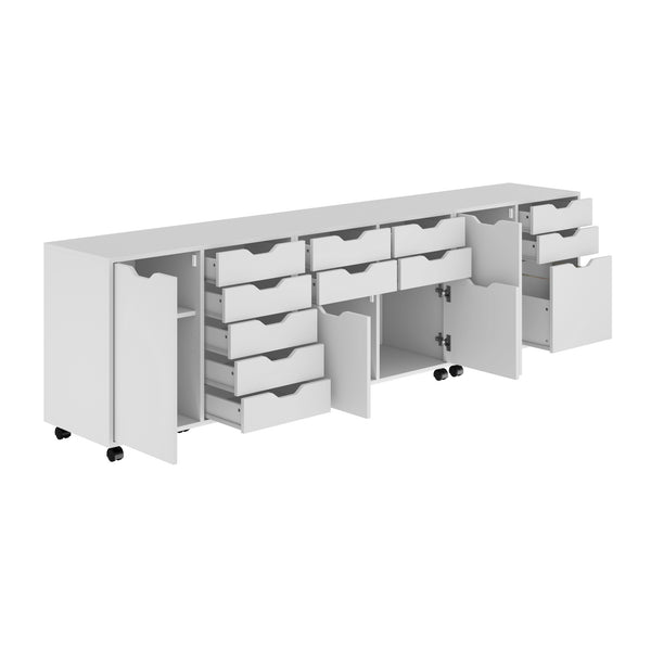 Winsome Wood Halifax 3-piece Mobile Cabinet Set With File Drawer & Versatile Storage For Home Office & More White Composite Wood 10361-winsome-wood