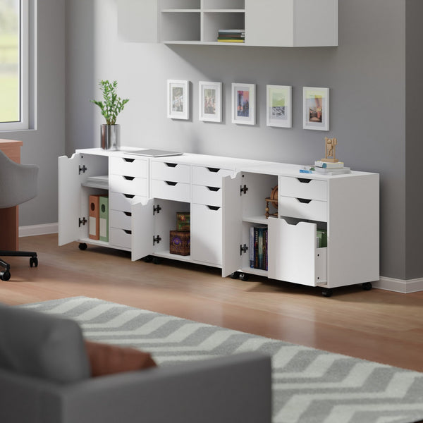 Winsome Wood Halifax 3-piece Mobile Cabinet Set With File Drawer & Versatile Storage For Home Office & More White Composite Wood 10361-winsome-wood
