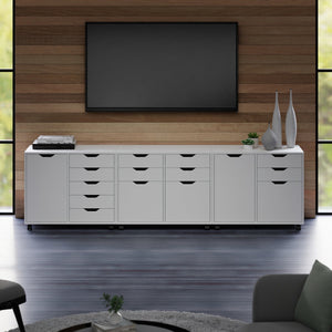 Winsome Wood Halifax 3-piece Mobile Cabinet Set With File Drawer & Versatile Storage For Home Office & More White Composite Wood 10361-winsome-wood