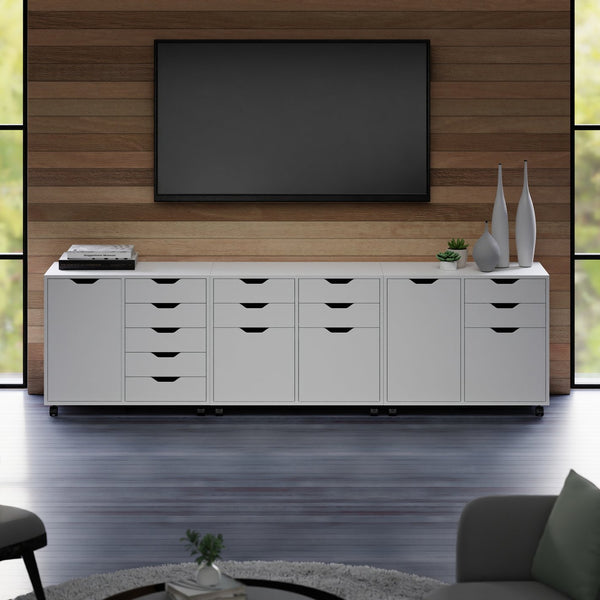 Winsome Wood Halifax 3-piece Mobile Cabinet Set With File Drawer & Versatile Storage For Home Office & More White Composite Wood 10361-winsome-wood