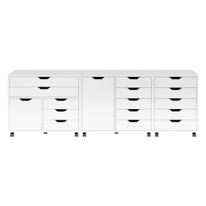 Winsome Wood Halifax 3-piece Mobile Storage Cabinet Set - Versatile Organization For Home, Office & Craft Rooms White Composite Wood 10369-winsome-wood