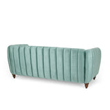 Christopher Knight Home® - Noble House - Richland Modern Glam Velvet Channel Stitch 3 Seater Sofa