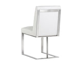 Dean Dining Chair - Stainless Steel - Cantina White 103783 Sunpan