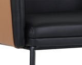 Carter Dining Armchair - Napa Black / Napa Cognac 103788 Sunpan