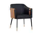 Carter Dining Armchair - Napa Black / Napa Cognac 103788 Sunpan