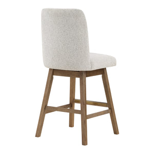 OSP Home Furnishings Finley 30" Swivel Barstool - Set of 2 Parchment/Med Oak