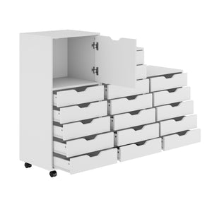 Winsome Wood Halifax 3-piece Mobile Storage Cabinet Set With 17 Drawers For Home Office And Organizing Needs White Composite Wood 10395-winsome-wood