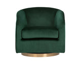 Hazel Swivel Lounge Chair - Gold - Deep Green Sky 103999 Sunpan