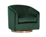 Hazel Swivel Lounge Chair - Gold - Deep Green Sky 103999 Sunpan