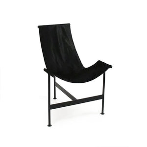 Black Hide Sling Chair Black Metal / Black Cowhide 1039 Black Zentique