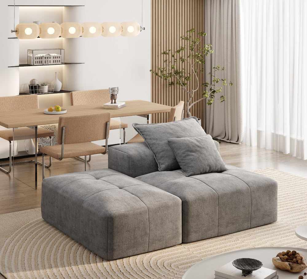 English Elm Modern Oversized Modular Sectional Sofa In Sparkling Chenille With 2 Cozy Pillows, No Assembly Needed! W1885P298453