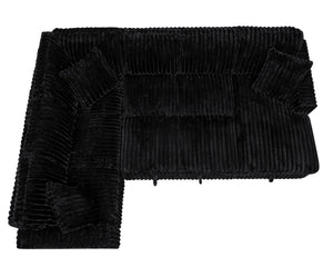 English Elm 122 Plush U-Shape Sectional Sofa Bed with USB Ports, Hidden Storage Chaise & Spacious Armrest Comfort Black W1417S00135