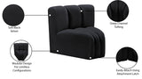 Arc Black Velvet Curved Corner 103Black-CC Meridian Furniture