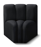 Arc Black Velvet Curved Corner 103Black-CC Meridian Furniture