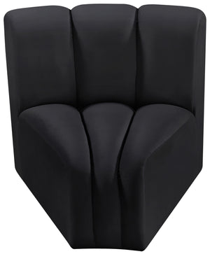 Arc Black Velvet Curved Corner 103Black-CC Meridian Furniture
