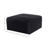 Arc Black Velvet Ottoman 103Black-Ott Meridian Furniture