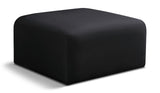 Arc Black Velvet Ottoman 103Black-Ott Meridian Furniture