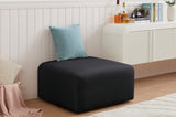 Arc Black Velvet Ottoman 103Black-Ott Meridian Furniture