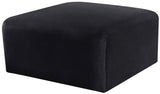 Arc Black Velvet Ottoman 103Black-Ott Meridian Furniture