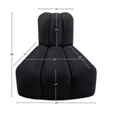 Arc Black Velvet Reverse Corner 103Black-RC Meridian Furniture