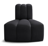 Arc Black Velvet Reverse Corner 103Black-RC Meridian Furniture