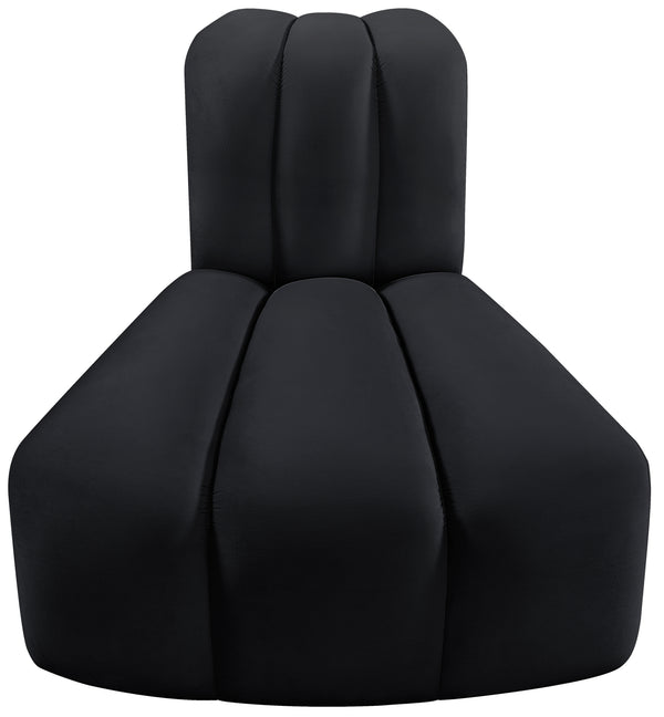 Arc Black Velvet Reverse Corner 103Black-RC Meridian Furniture