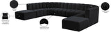 Arc Black Velvet Modular Sofa 103Black-S10A Meridian Furniture