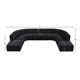 Arc Black Velvet Modular Sofa 103Black-S10A Meridian Furniture