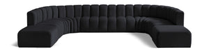 Arc Black Velvet Modular Sofa 103Black-S10A Meridian Furniture