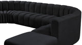 Arc Black Velvet Modular Sofa 103Black-S10A Meridian Furniture