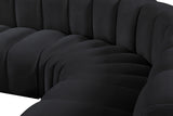 Arc Black Velvet Modular Sofa 103Black-S10A Meridian Furniture