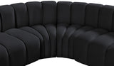 Arc Black Velvet Modular Sofa 103Black-S10A Meridian Furniture