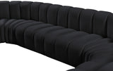 Arc Black Velvet Modular Sofa 103Black-S10A Meridian Furniture