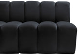 Arc Black Velvet Modular Sofa 103Black-S10A Meridian Furniture