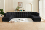 Arc Black Velvet Modular Sofa 103Black-S10A Meridian Furniture