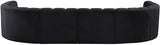 Arc Black Velvet Modular Sofa 103Black-S10A Meridian Furniture