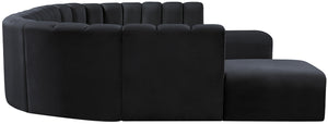 Arc Black Velvet Modular Sofa 103Black-S10A Meridian Furniture