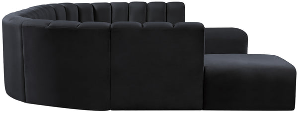 Arc Black Velvet Modular Sofa 103Black-S10A Meridian Furniture