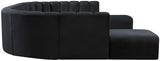 Arc Black Velvet Modular Sofa 103Black-S10A Meridian Furniture