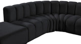 Arc Black Velvet Modular Sofa 103Black-S10A Meridian Furniture