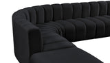 Arc Black Velvet Modular Sofa 103Black-S10A Meridian Furniture