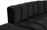 Arc Black Velvet Modular Sofa 103Black-S10A Meridian Furniture