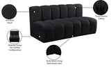 Arc Black Velvet Modular Sofa 103Black-S2A Meridian Furniture