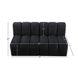 Arc Black Velvet Modular Sofa 103Black-S2A Meridian Furniture