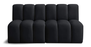 Arc Black Velvet Modular Sofa 103Black-S2A Meridian Furniture
