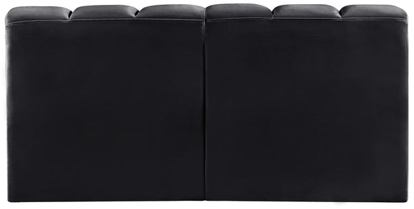 Arc Black Velvet Modular Sofa 103Black-S2A Meridian Furniture