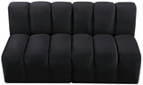 Arc Black Velvet Modular Sofa 103Black-S2A Meridian Furniture