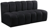 Arc Black Velvet Modular Sofa 103Black-S2A Meridian Furniture