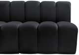 Arc Black Velvet Modular Sofa 103Black-S2A Meridian Furniture