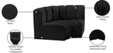 Arc Black Velvet Modular Sofa 103Black-S2B Meridian Furniture